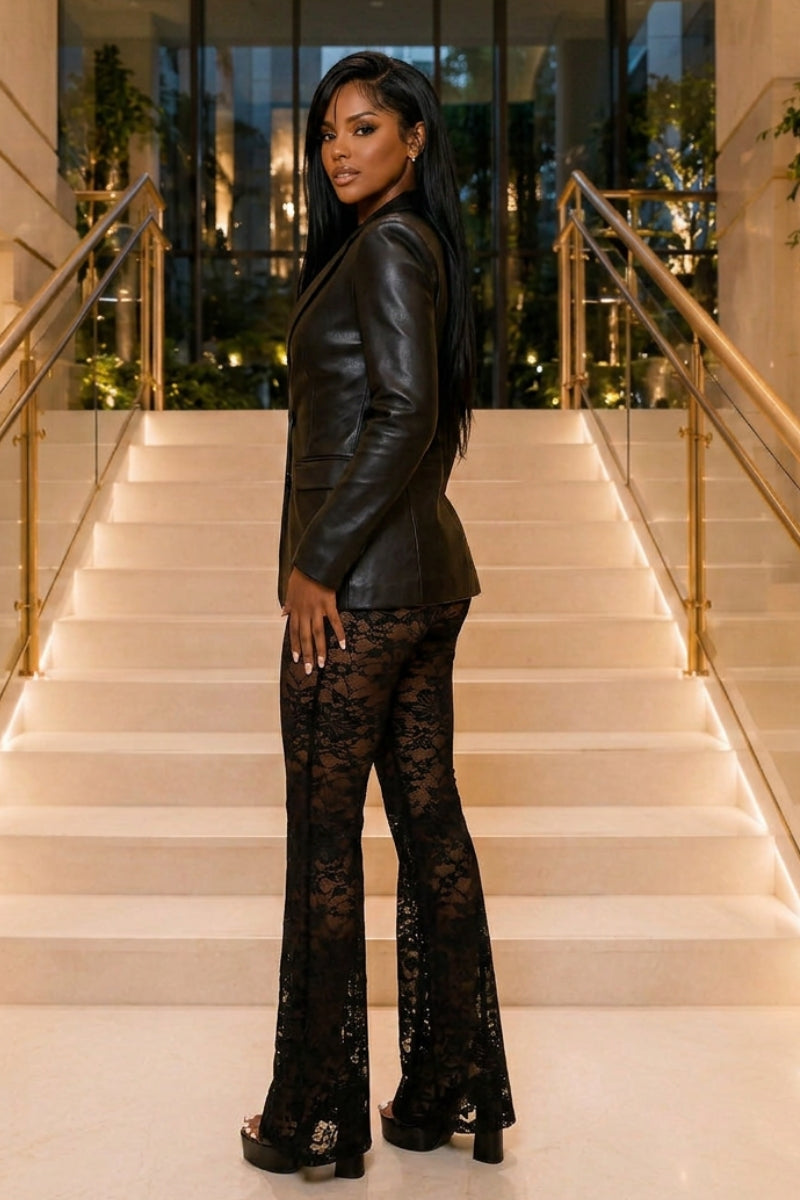 Midnight Lace Flare Pants