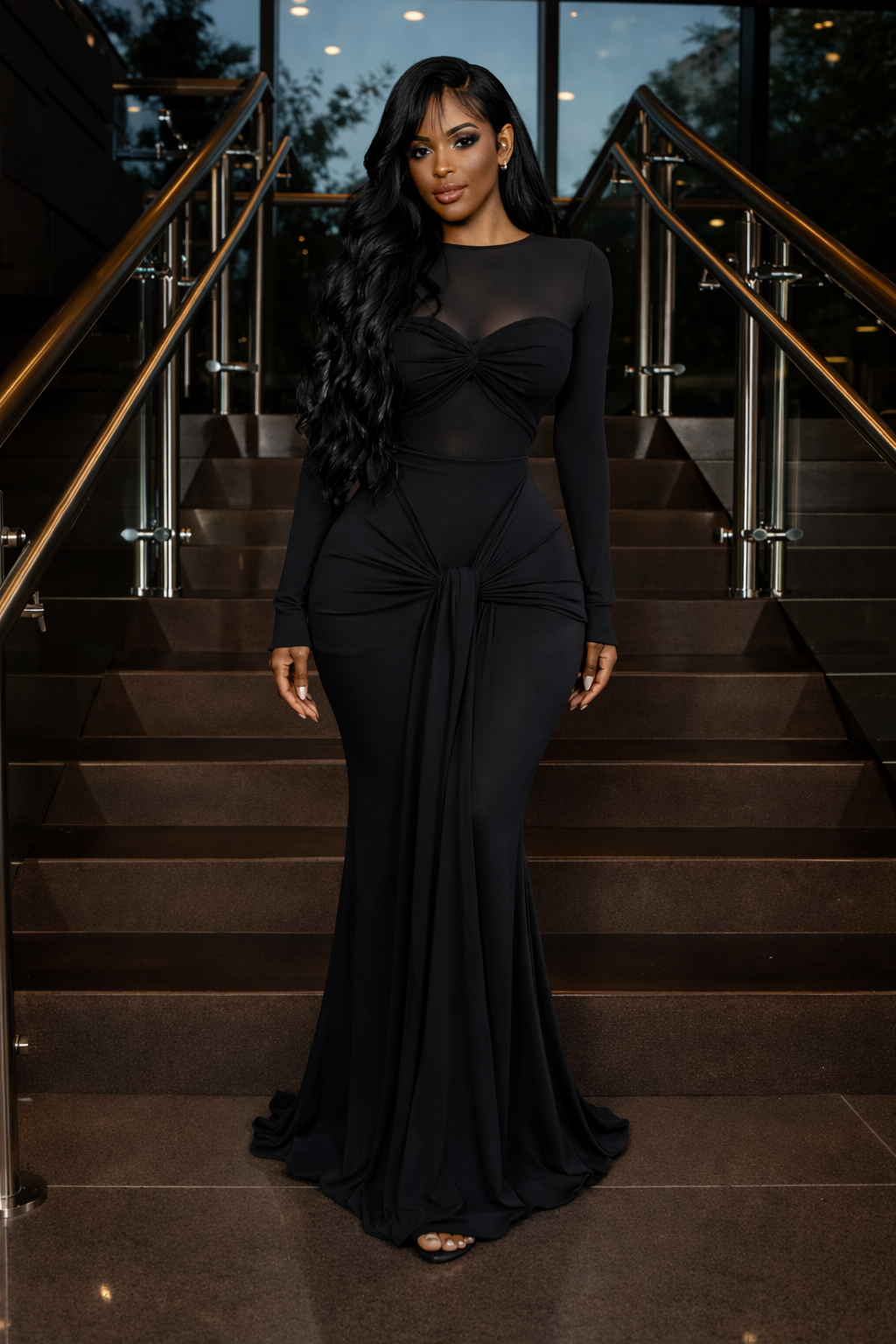 Midnight Sculpt Luxe Gown
