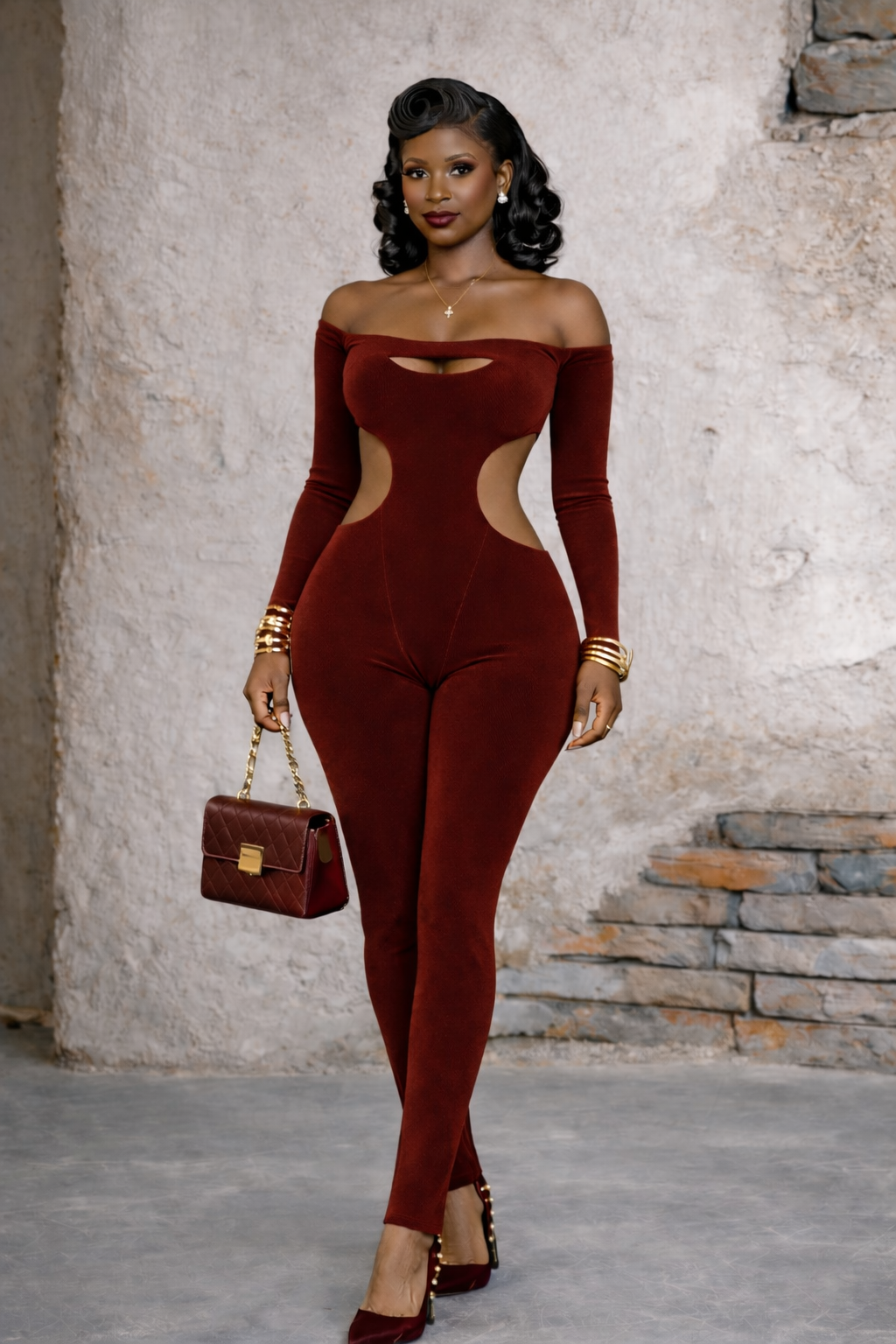 Wine Jumpsuit