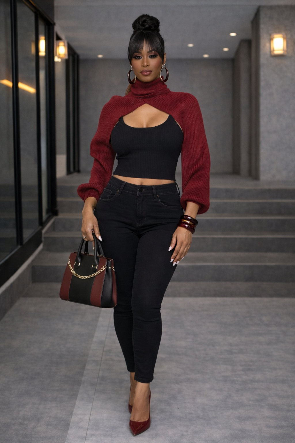 Crimson Wrap Shrug