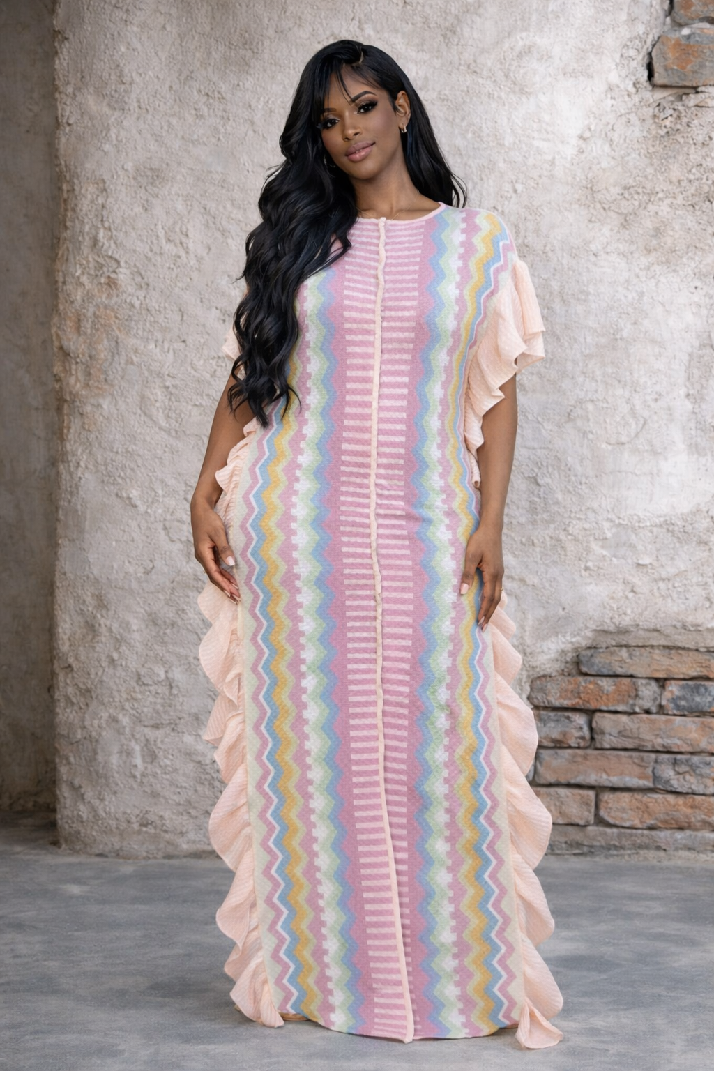 Dreamwave Pastel Ruffle Kimono